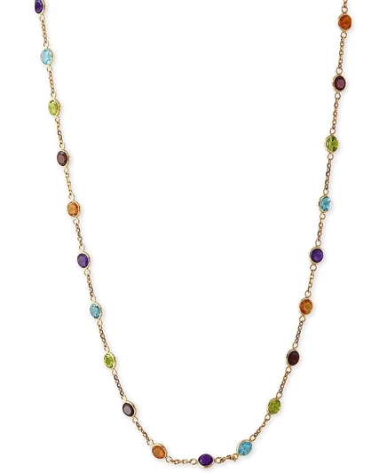 Колье EFFY Mosaic 14K с разноцветными камнями