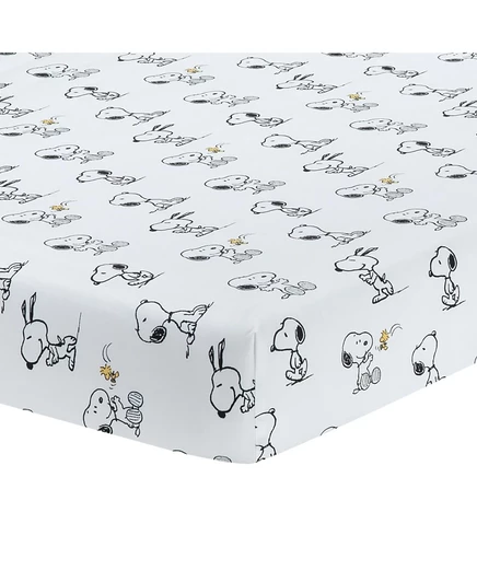 Детская простыня Lambs & Ivy Snoopy, бело-черная