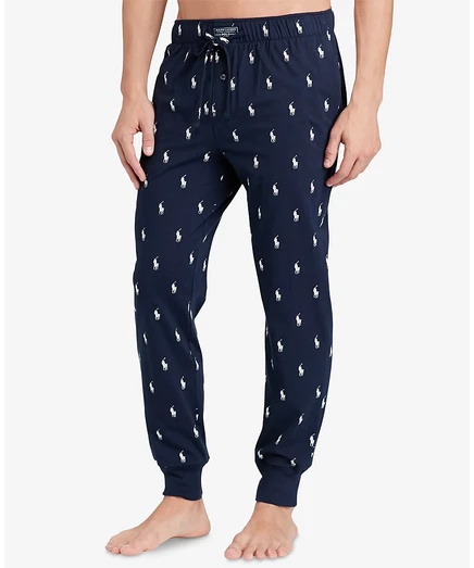 Мужские пижамные брюки Polo Ralph Lauren из хлопка, синие