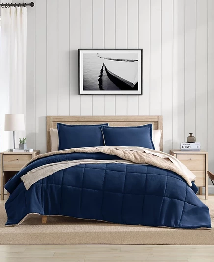 Постельный комплект Nautica Beckett 3 пр. двусторонний king, синий