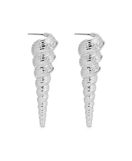 Серьги Ettika Capri Shell, серебристые
