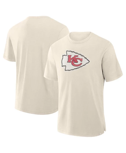 Мужская кремовая футболка Kansas City Chiefs Slub от Fanatics