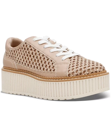 Женские кроссовки на платформе Becky, связанные крючком на шнуровке natural