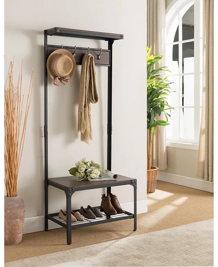 Прихожая Kings Brand Furniture 3-в-1, черная