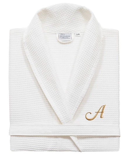 Унисекс халат Linum Home, вафельный хлопок, белый