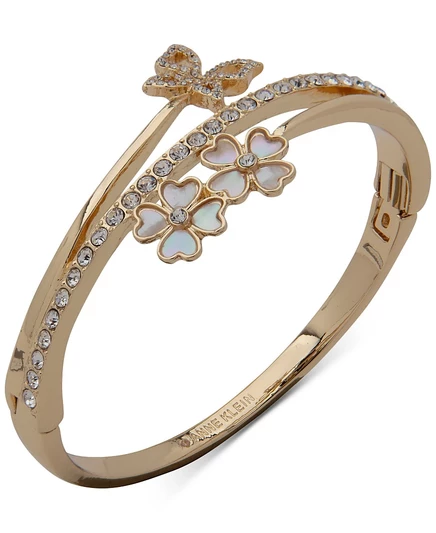 Женский бэнгл Anne Klein с паве и перламутром, кремовый