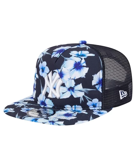Мужская кепка New Era Yankees с цветочным принтом, синяя