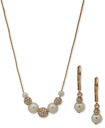 Массивное ожерелье Anne Klein с золотым паве 