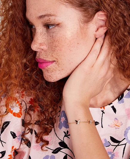 Браслет Kate Spade New York из золотистого хрусталя Social Butterfly Station clear/gold