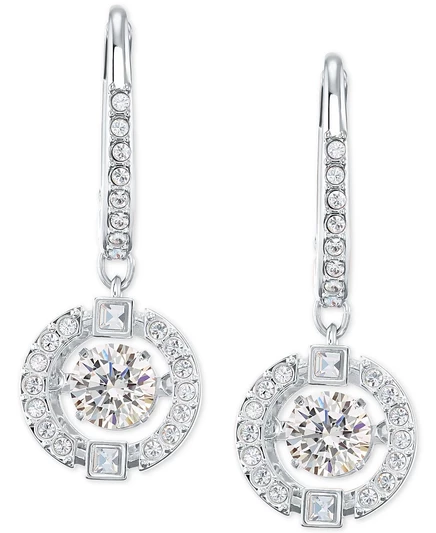 Женские подвесные серьги Swarovski с кристаллами, серебристые