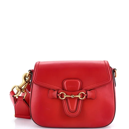 Женская сумка Gucci Medium Lady Web кожаная, красная