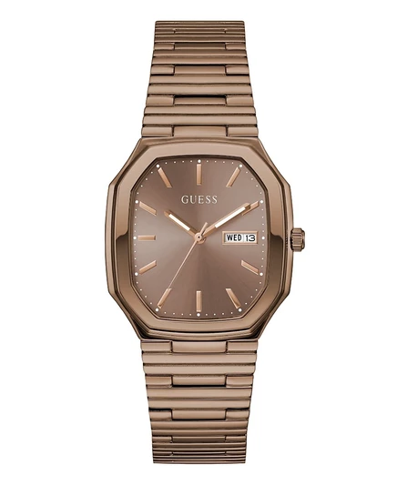 Мужские аналоговые часы GUESS кофейно-коричневого цвета, 35 мм коричневого цвета
