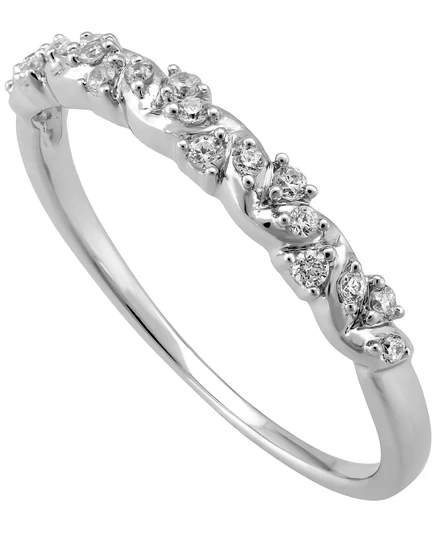 Кольцо Macy's Diamond Band 1/6 ct из белого золота 14k