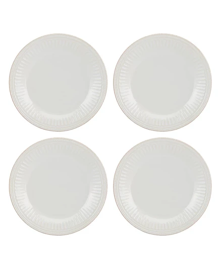 Набор обеденных тарелок Lenox French Perle Groove, 4 шт., белые