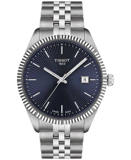 Мужские часы Tissot Ballade 40 мм, сталь, синий циферблат