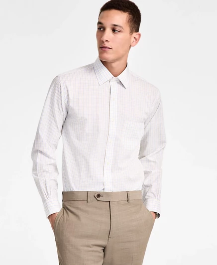 Мужская рубашка Tattersall обычного покроя от B by Brooks Brothers yellow