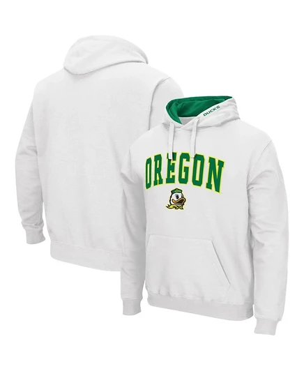 Мужской пуловер Colosseum White с аркой Oregon Ducks и логотипом 3.0, толстовка с капюшоном белого цвета
