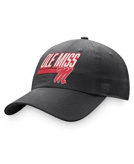 Мужская шляпа с регулируемым срезом Ole Miss Rebels от Top of the World цвета древесного угля