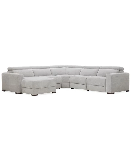 Диван Macy's Nevio, 5 секций, 1 электрокресло, минерал