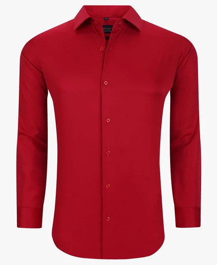 Мужская рубашка Suslo Couture slim fit, стрейч, красная
