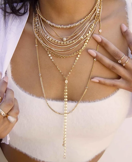 Модное ожерелье-лариат ETTIKA с несколькими цепочками gold plated