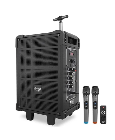 Портативная колонка Pyle 8″ с Bluetooth и микрофонами, черная