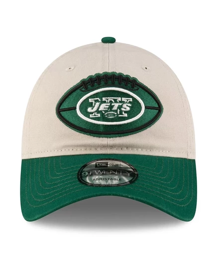 Мужская кепка New Era Stone/Green New York Jets 2024 с регулируемой длиной 920 см. stone, green