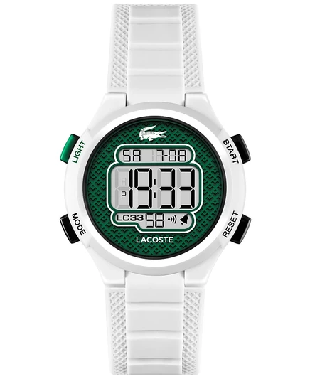 Часы Lacoste Kid's LC33 с белым силиконовым ремешком, 32,6 мм, белые