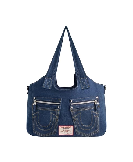 Женская сумка-почтальон True Religion Horseshoe Stitch, джинсовая
