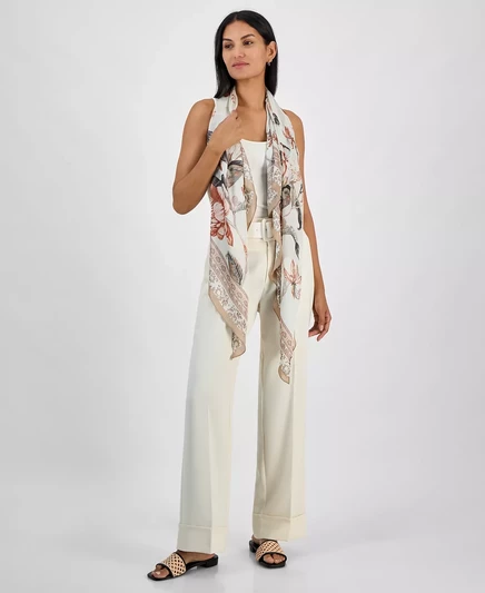  Накидка с косым цветочным принтом, эксклюзивно в Macy's neutral