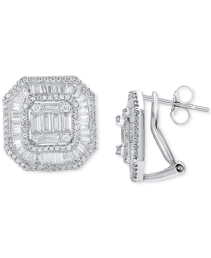 Серьги Macy's Cluster 2,0 кт, 14K белое золото