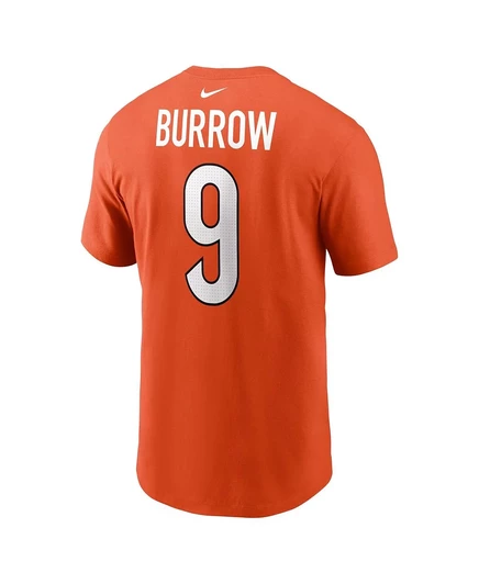Мужская оранжевая футболка Nike Joe Burrow Cincinnati Bengals с именем и номером игрока orange