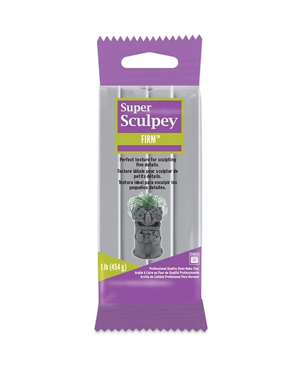 Полимерная глина Sculpey Super Sculpey Firm, 454 г, серая