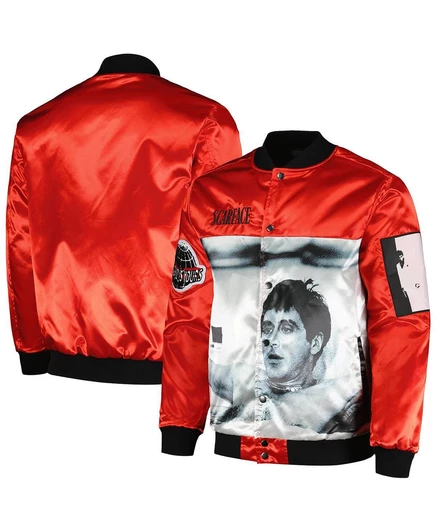 Унисекс куртка varsity Reason Scarface на кнопках, красная