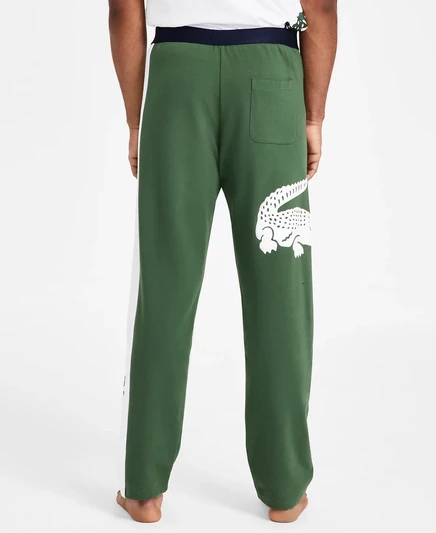 Пижамные брюки с логотипом мужской одежды для отдыха Lacoste thyme/navy