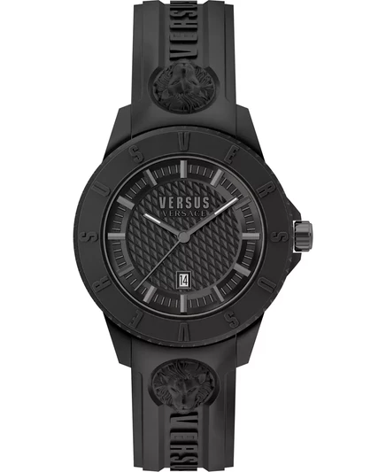 Мужские часы Tokyo Silicone Date Quartz с черным силиконовым ремешком 42 мм black