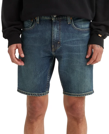 Мужские джинсовые шорты Levi's 412™ Flex Slim-Fit 9 дюймов синего цвета