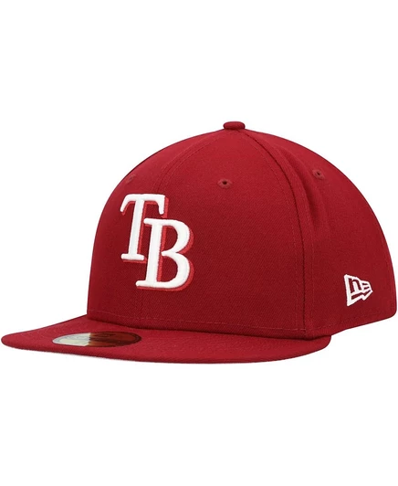Мужская приталенная шляпа New Era Cardinal Tampa Bay Rays с белым логотипом 59 размера 