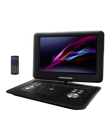 Портативный DVD-плеер Trexonic с диагональю 14,1 дюйма, поворотным TFT-LCD экраном и USB, SD, AV-входами черного цвета