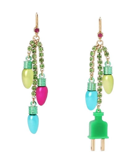 Асимметричные серьги Betsey Johnson с кристаллами, зеленые
