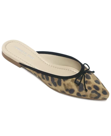  Женские шлепанцы Nora с острым носком Mule leopard suede