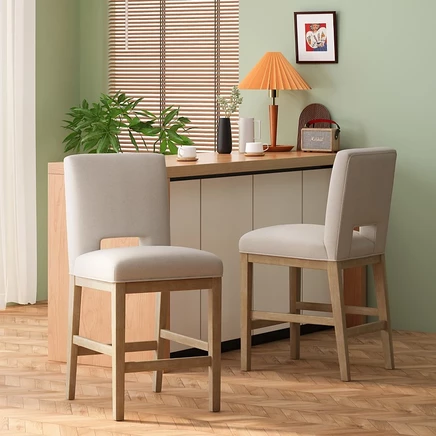 27-Дюймовые табуреты Streamdale Furniture, набор из 2-х, ткань коричнево-бежевая