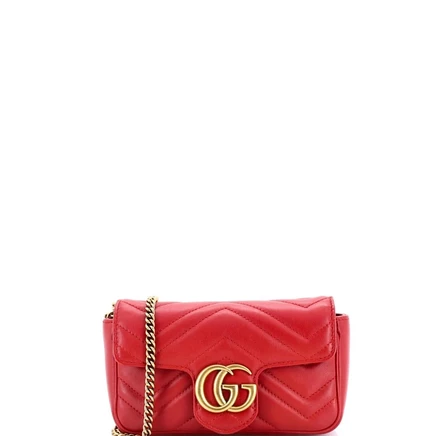 Женская сумка Pre-Owned Gucci GG Marmont, красная