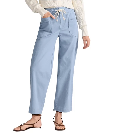 Женские брюки Lands End Herringbone, высокая посадка, синие