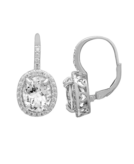 Серьги Macy's Halo с синими и белыми сапфирами, белые