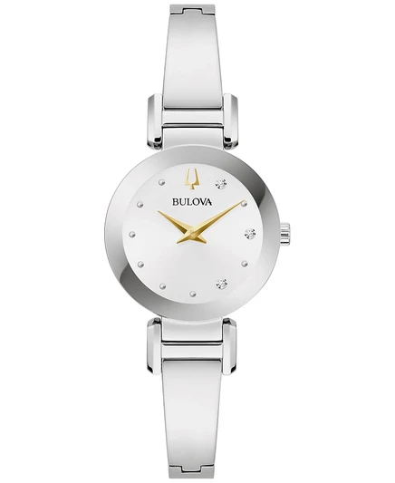 Женские часы Bulova Marc Anthony 26 мм с бриллиантами, серебристые