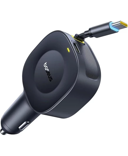Быстрое автомобильное зарядное устройство Baseus 60 Вт с выдвижным разъемом USB-C черный