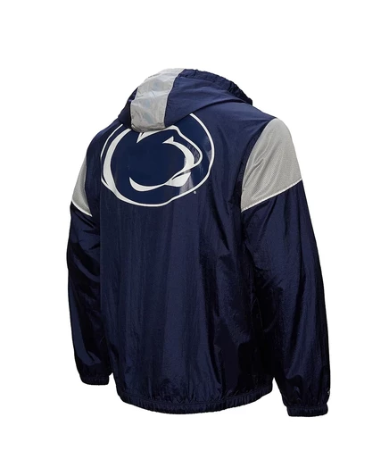 Мужская толстовка-анорак Mitchell & Ness темно-синего цвета Penn State Nittany Lions Team 3.0 с капюшоном на молнии navy