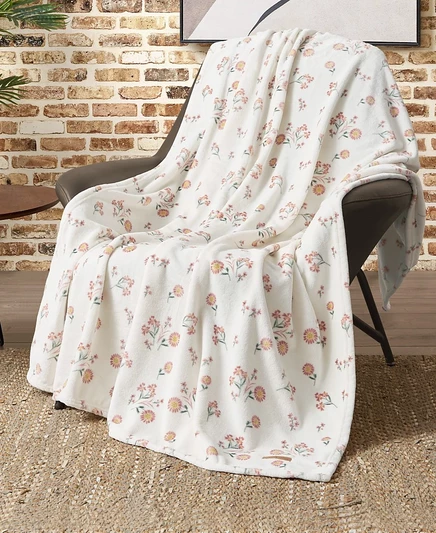 Плед Lucky Brand Daisy Floral 127×178 см, кремовый