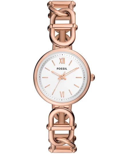 Женские часы Carlie Fossil с тремя стрелками из нержавеющей стали цвета розового золота, 30 мм, розовые